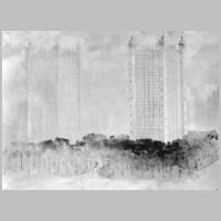 1923, Tower blocks for the Devonshire House site, London.jpg